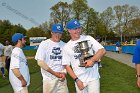 Baseball vs Babson  Wheaton College Baseball players celebrate their victory over Babson to win the NEWMAC Championship for the third year in a row. - (Photo by Keith Nordstrom) : Wheaton, baseball, NEWMAC